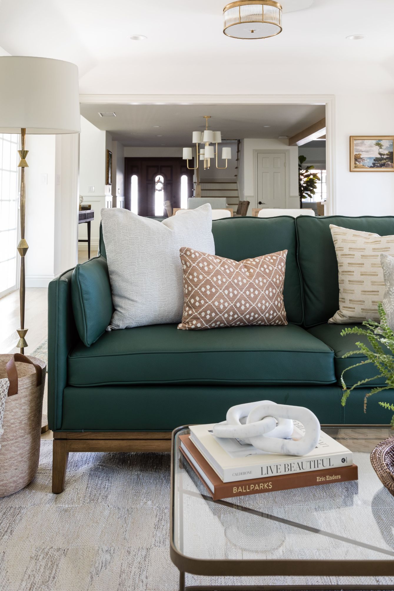 interior design detail of couch with pillows