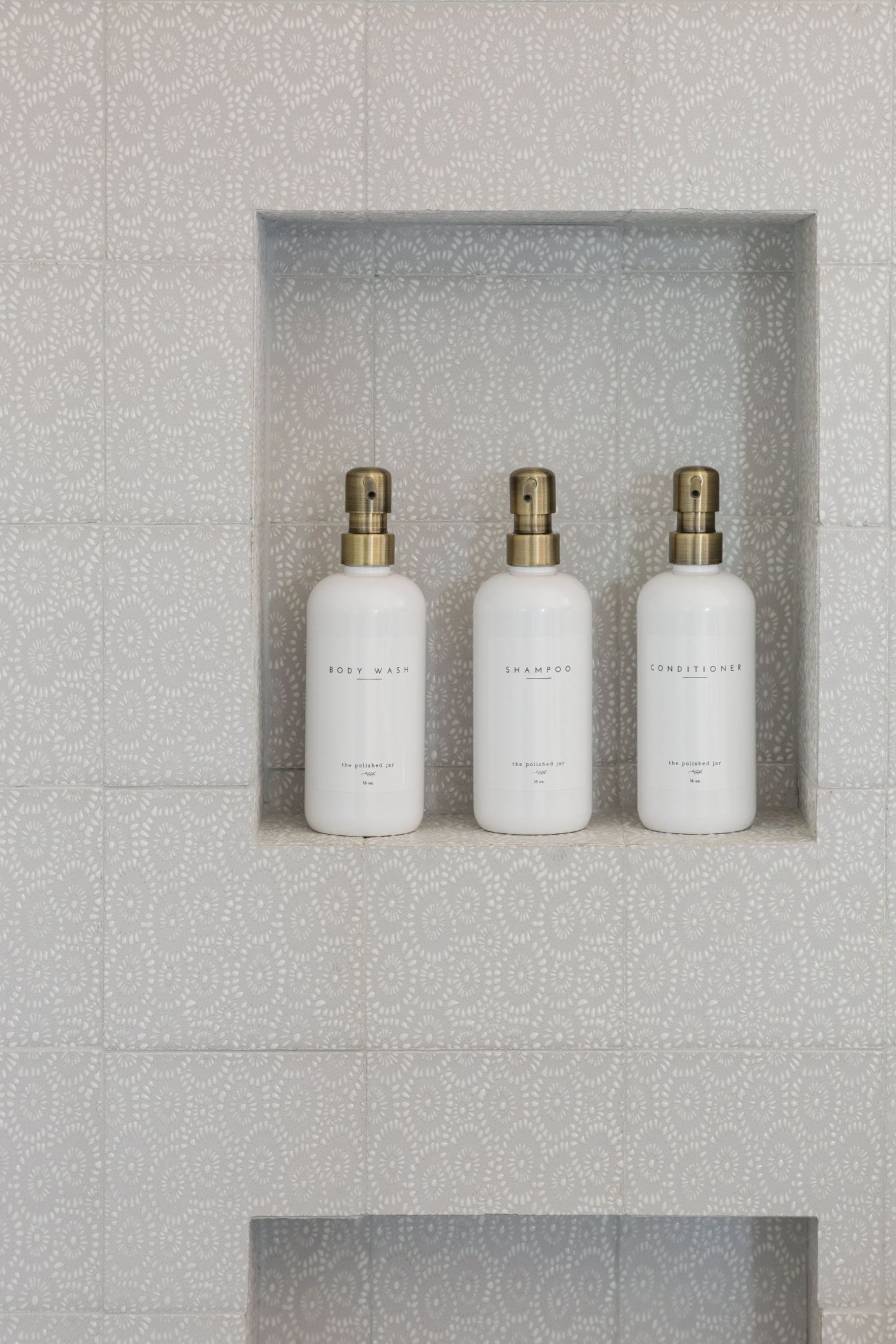 Interior Designer shower detail of soap shelf