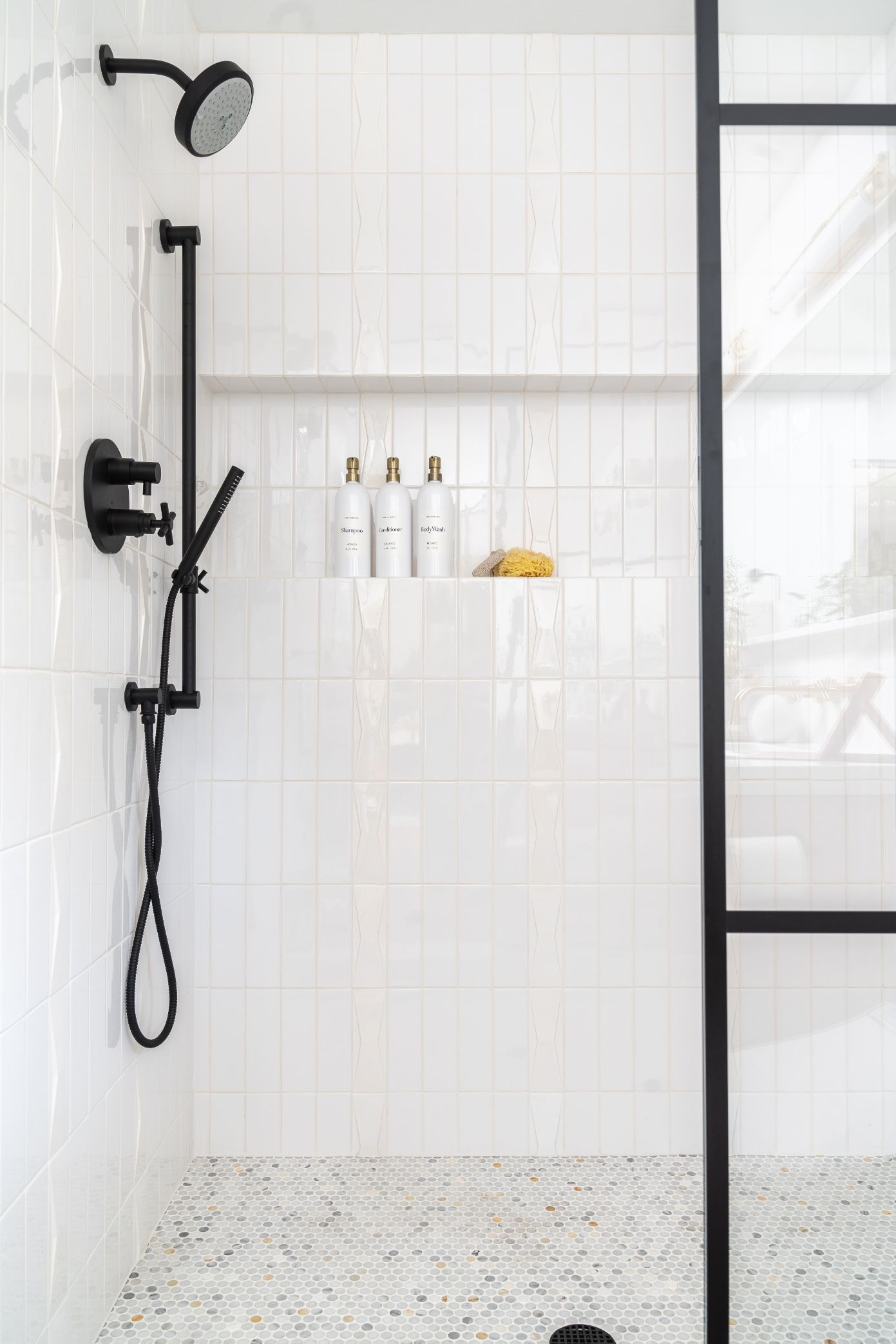 Interior design of upscale shower