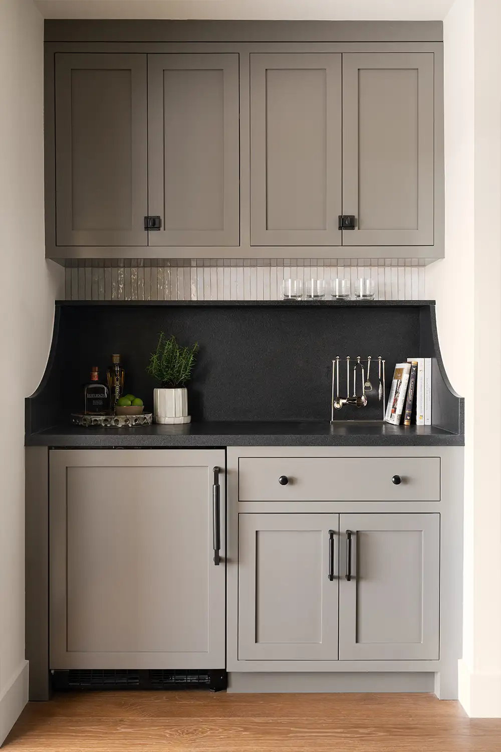 Interior design detail of a desk nook in a Tustin home in Orange County CA